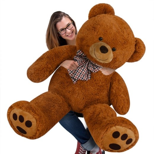 Ours en peluche nounours Taille XXXL 175 cm de haut- Brun - Doux