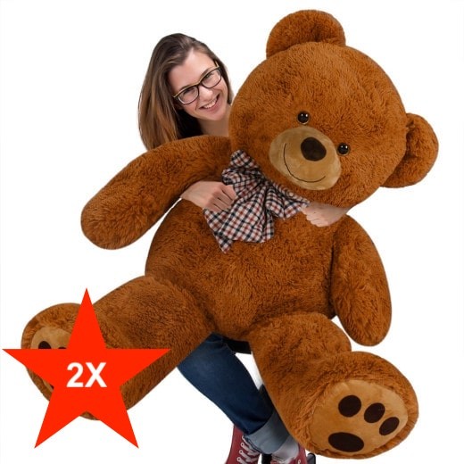 Lot de 2 Ours en peluche nounours Taille XXXL 175 cm de haut- Brun - Doux