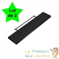 Lot de 2 Étagères murales flottantes 70 cm en MDF Noir. Tablette à fixer au mur