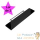 Lot de 2 Étagères murales flottantes 70 cm en MDF Noir Brillant. Tablette à fixer au mur