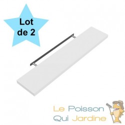 Lot de 2 Étagères murales flottantes 50 cm en MDF Blanc. Tablette à fixer au mur