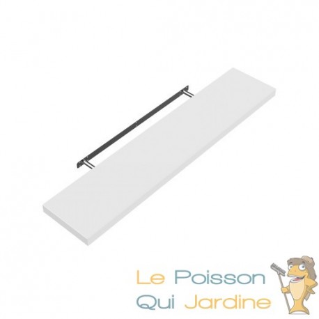 Étagère murale flottante 110 cm en MDF Blanc. Tablette à fixer au mur