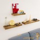Lot de 2 : Étagère murale flottante 70 cm en MDF chêne foncé. Tablette à fixer au mur
