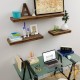 Lot de 2 : Étagère murale flottante 70 cm en MDF chêne foncé. Tablette à fixer au mur