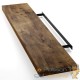 Lot de 2 : Étagère murale flottante 70 cm en MDF chêne foncé. Tablette à fixer au mur