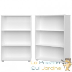 Lot de 2 Étagères 115 cm de haut Colonne bibliothèque Couleur blanche