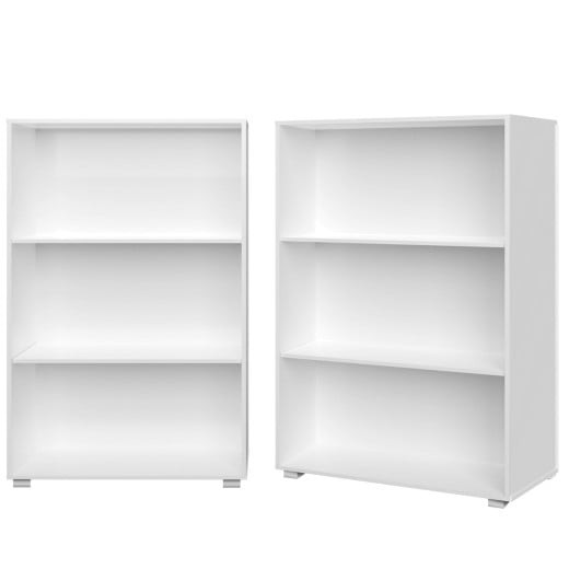 Lot de 2 Étagères 115 cm de haut Colonne bibliothèque Couleur blanche