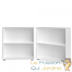 Lot de 2 Étagères 77 cm de haut Colonne bibliothèque Couleur blanche