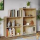Set d'Étagère 115 cm + 77 cm de haut Colonne bibliothèque Couleur chêne