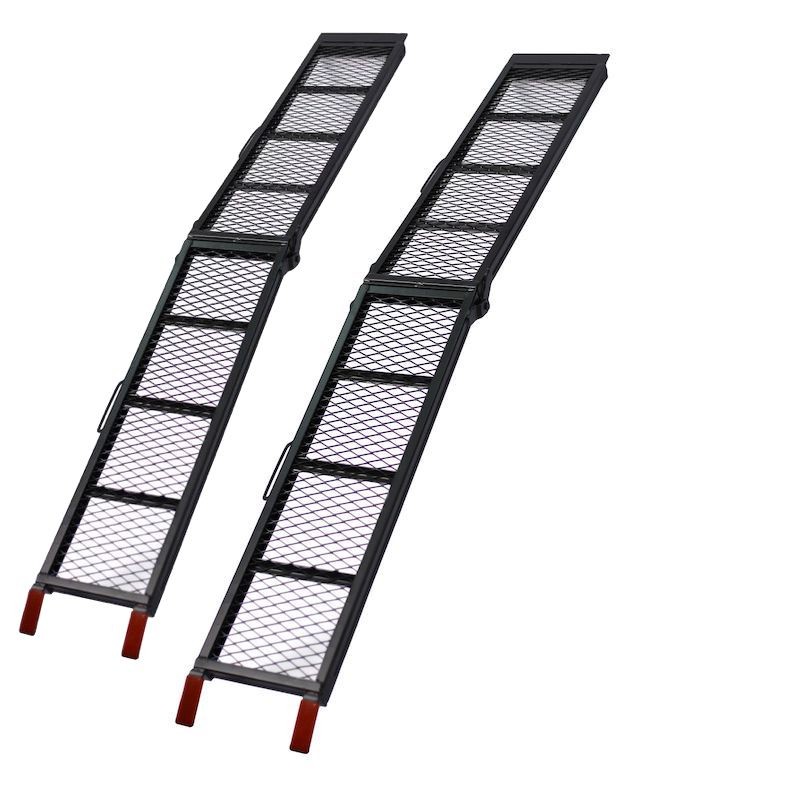 Paire de Rampes de chargement noire moto pliable 340 kg 203 cm de long
