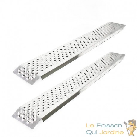 2 Rampes en Aluminium pour Véhicules : 400 kg, Largeur de Pneu jusqu'à 195 mm, Longueur de 150 cm