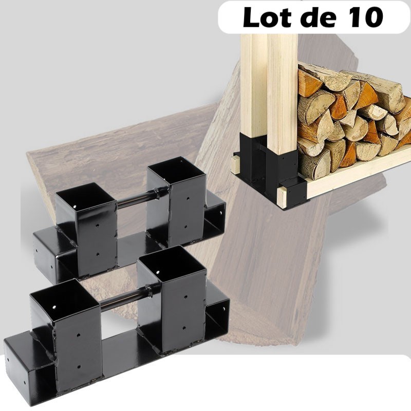 10 Range-Bûches, Supports En Métal, Pour Rangement Du Bois De Chauffage