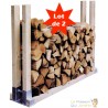 2 Range Bûches Supports Argenté Pour Rangement - Stockage Du Bois De Chauffage