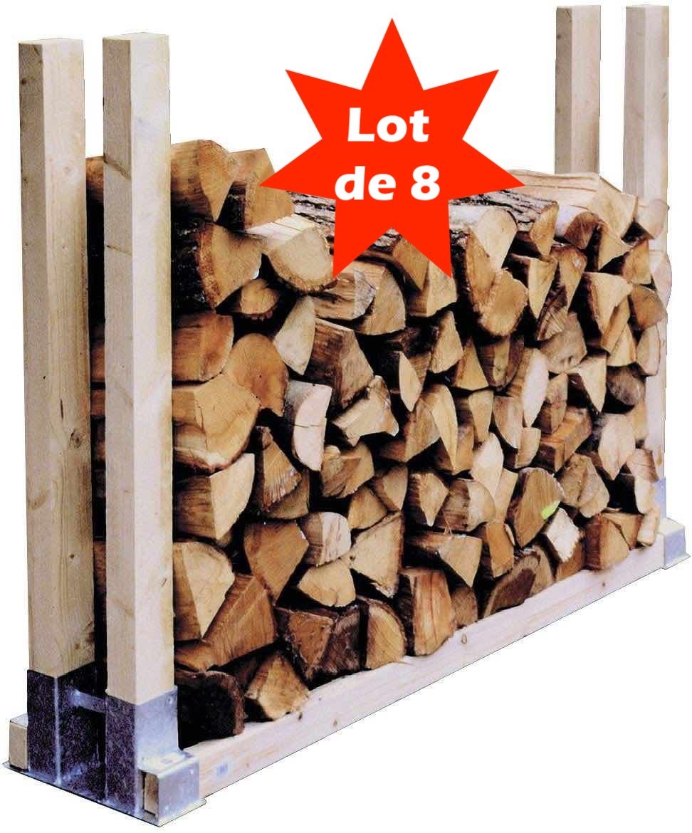 8 Range Bûches Supports Argenté Pour Rangement - Stockage Du Bois De Chauffage