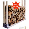 12 Range Bûches Supports Argenté Pour Rangement - Stockage Du Bois De Chauffage