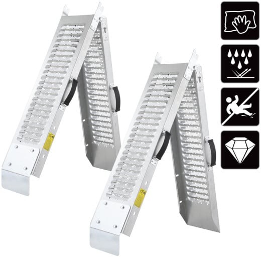 Paire de Rampes de chargement moto pliable 400 kg 160 cm de long
