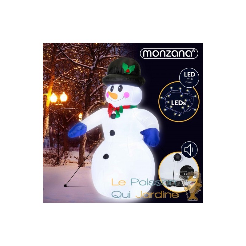 Bonhomme de neige gonflable 240 cm éclairé XXL J…