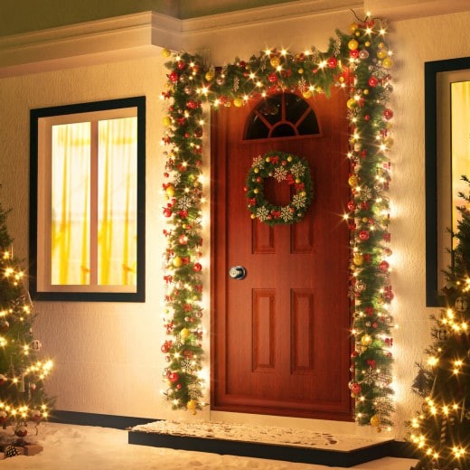 Guirlande de Noël imitation sapin 10m 160 LED 18 cm de large