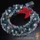 Couronne de Noël 32cm blanche Éclairage LED et boules