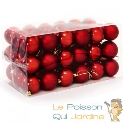 54 Boules de Noël Rouges pour décorer votre sapin de Noël