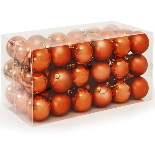 54 Boules de Noël Orange- Cuivre pour décorer votre sapin de Noël