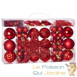 66 Boules & décorations de Noël Rouges pour décorer votre sapin de Noël
