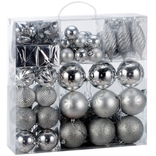 103 Boules & décorations de Noël Argentées pour décorer votre sapin de Noël