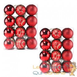 48 Boules de Noël Rouges pour décorer votre sapin de Noël