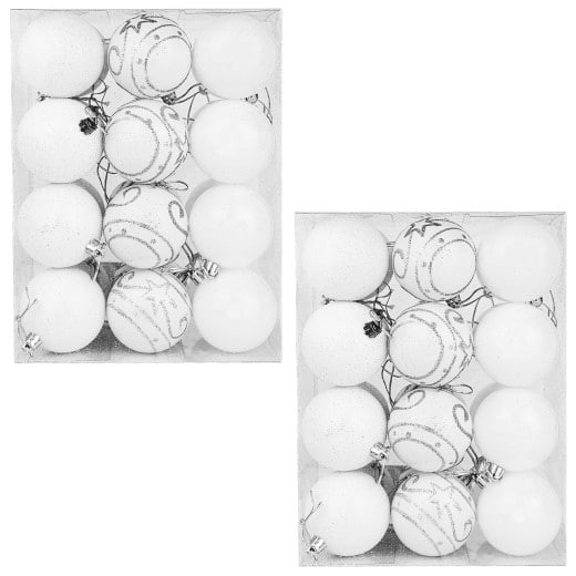 48 Boules de Noël Blanches pour décorer votre sapin de Noël