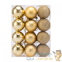 24 Boules de Noël Dorées pour décorer votre sapin de Noël