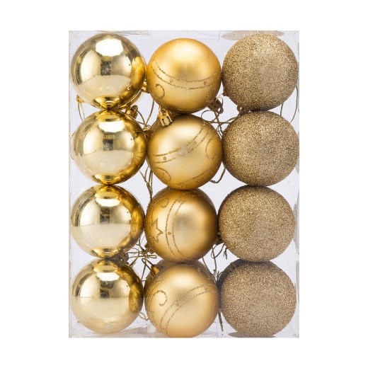 24 Boules de Noël Dorées pour décorer votre sapin de Noël
