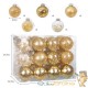 24 Boules de Noël Or Pailleté pour décorer votre sapin de Noël