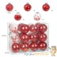24 Boules de Noël Rouge Pailleté 7 cm pour décorer votre sapin de Noël