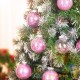24 Boules de Noël Rose Pailleté 7 cm pour décorer votre sapin de Noël