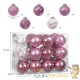 24 Boules de Noël Rose Pailleté 7 cm pour décorer votre sapin de Noël