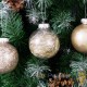 24 Boules de Noël Champagne 8 cm pour décorer votre sapin de Noël