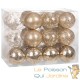 24 Boules de Noël Champagne 8 cm pour décorer votre sapin de Noël