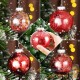 24 Boules de Noël Rouge Pailleté 8 cm pour décorer votre sapin de Noël