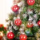 24 Boules de Noël Rouge Pailleté 8 cm pour décorer votre sapin de Noël