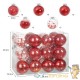 24 Boules de Noël Rouge Pailleté 8 cm pour décorer votre sapin de Noël