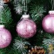 24 Boules de Noël Rose Pailleté 8 cm pour décorer votre sapin de Noël