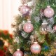 24 Boules de Noël Rose Pailleté 8 cm pour décorer votre sapin de Noël