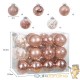 24 Boules de Noël Rose Pailleté 8 cm pour décorer votre sapin de Noël