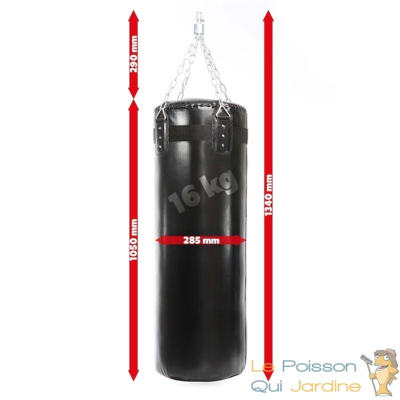 Sac de frappe, sac de boxe 105 cm et 16 kg. Punching ball d'entrainement -  Le Poisson Qui Jardine