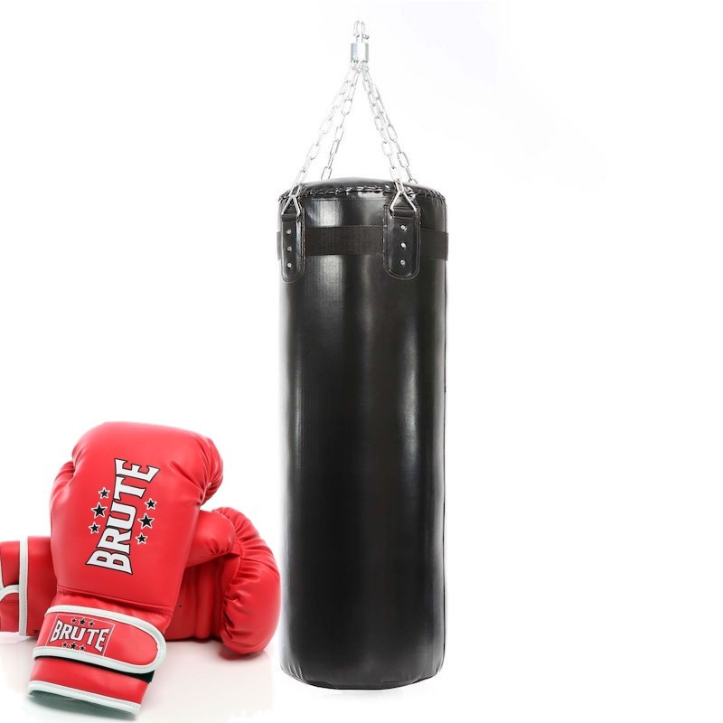 Sac de frappe 105 cm + gants de boxe débutants : Pack d'entrainement complet