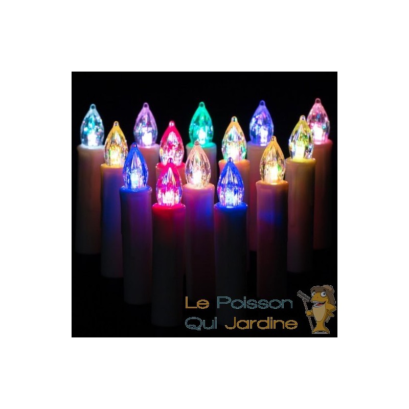 Bougies LED Multicolores Effet Flamme avec Télécommande