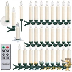 30 Bougies LED Blanc Chaud pour Sapin de Noël : 3 attaches différentes