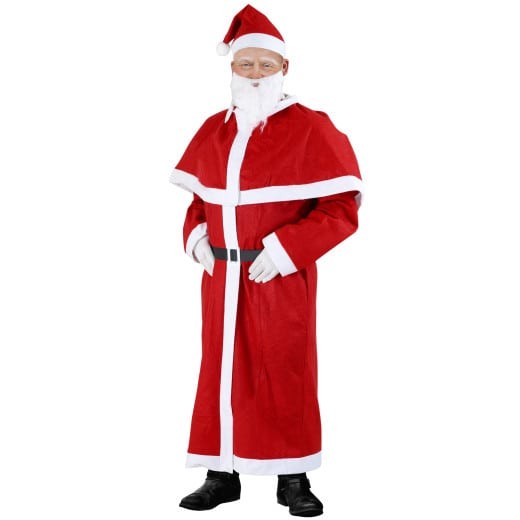 Costume de Père Noël : 5 pièces barbe comprise