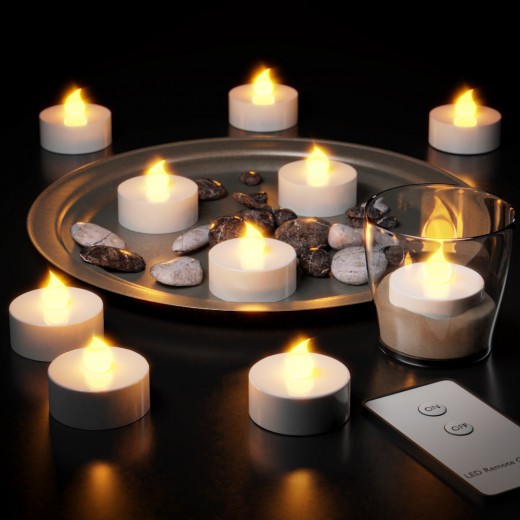 20 Bougies LED Blanc Chaud pour Table de Noël ou décoration maison : Télécommande incluse