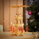 Décoration Table Pyramide de Noël en bois naturel 18 pièces